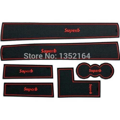 Auto anti-slip cup holder mat non slip door gate pad for skoda superb 2009- 2013 2014