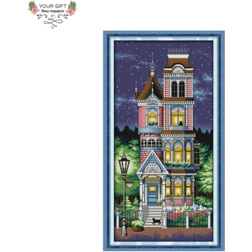 Joy Sunday Sweet Home F706 14CT 11CT Counted and Stamped Home Decoration A Quiet Night Cross Stitch kits