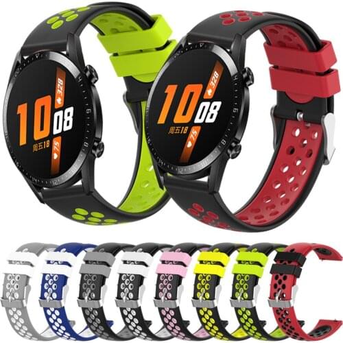 Silicone Sport Replacement Breathable Band For Huawei Watch GT 2 42mm 46mm strap for Watch GT 2e GT2 Pro MagicWatch watchbands