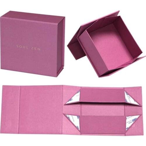 Luxury Custom LOGO cosmetics Rigid paper foldable gift packaging box with magnet closure for easy to ship and store