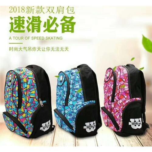 Inline Speed Skates Backpack for Speed Race Roller Skating Shoes Boot EUR size 20-48, Zipper Nylon Skating Bag Helmet Pads etc