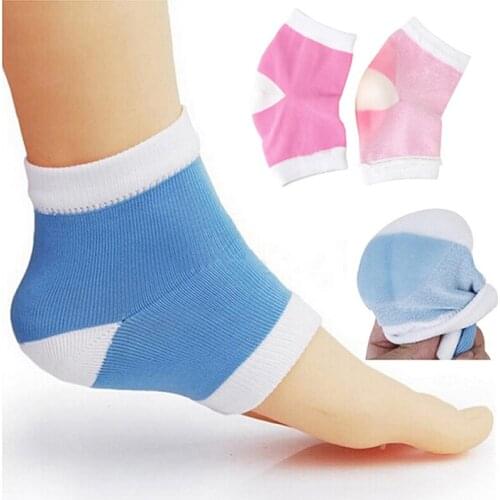2Pcs Silicone Moisturizing Gel Heel Cushioned Socks Plantar Fasciitis Sock Anti-fatigue compression foot sleeve