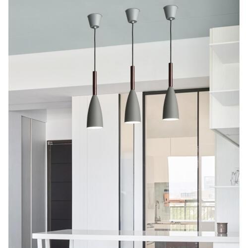 Bar Modern Pendant Lighting Kitchen Gray Pendant Light Room Ceiling Lamp Home Vintage Pendant Lights Living Study Wood Lighting