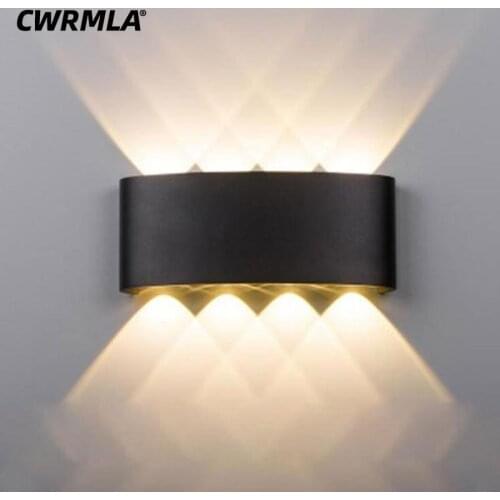Modern LED Wall Light 2W/6W/8W Aluminum Waterproof Outdoor Garden Porch Wall Sconces Indoor Wall Lamp Balcony Patio Wall Lights