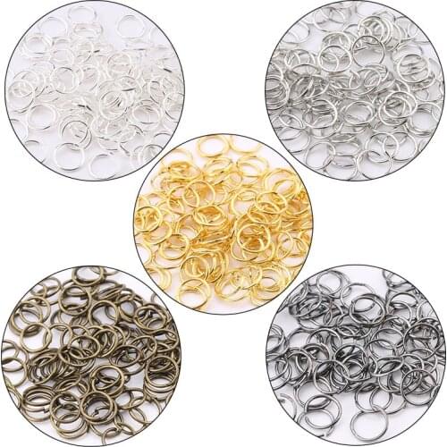 30g/lot 4mm/5mm/6mm/7mm/8mm/10mm Zinc alloy open jump rings silver/gold Split rings Connectors for DIY Jewelry making 5colors