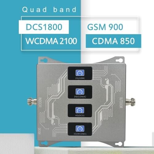 Israel Quad-band 850 900 1800 2100 Signal Booster Mobile Phone Repeater 2g 3g 4g Cellular Signal Booster GSM 4g LTE Amplifier