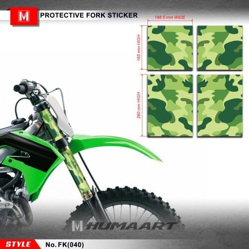 HUMAART Restyle Front Upper Middle Fork Stickers 3M Vinyl Decals for MX Motocross Enduro Off-Road Motorcycle, Green