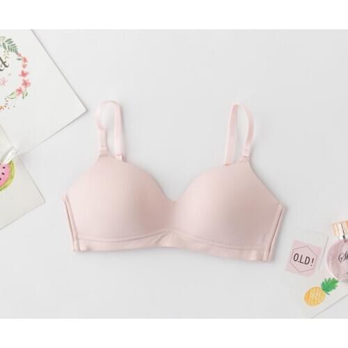 GUIYI Seamless Broad edge Glossy Lingerie Nature Silk Bra Women Underwear Wireless Real Silk Brassiere Top Female Sexy Lingerie