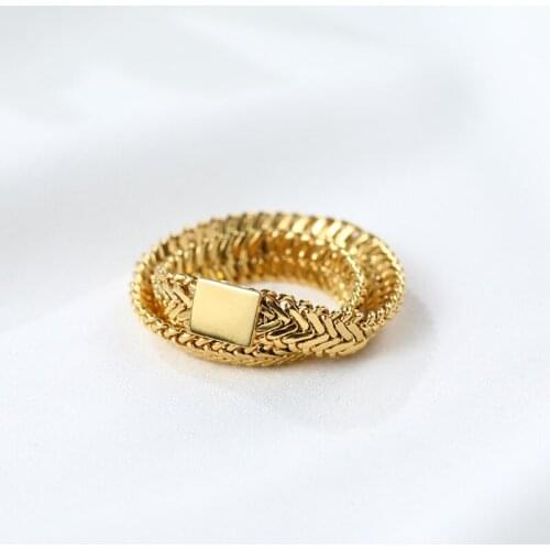 ZN New Design Gold Silver Color Snake Bone Chain Double Layer Rings For Woman Fashion Korean Jewelry Party Unusual Ring