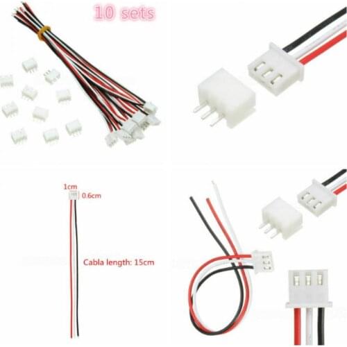 10Sets XH2.54-3P Wire Cable Connector 3P Pin Connector plug with Wires Cables 24AWG 1007