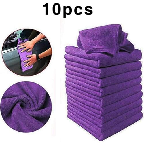 10 PCS Car Wiping Rags Microfiber Car Cleaning Towel Automobile Motorcycle Washing Glass Household Cleaning Small Towel