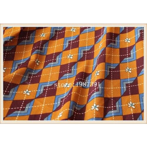 145cm width Paris pearl fabric Geometry pattern orange color can't see through for skirt suit-dress headband CH-4859