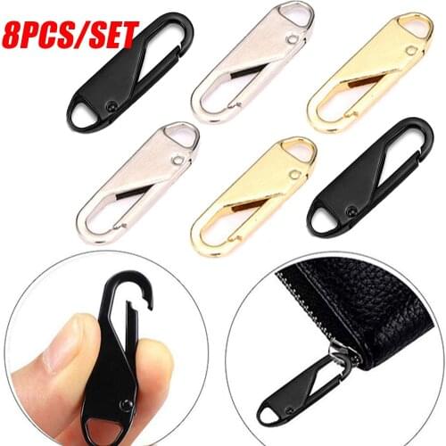 2/8pcs Alloy Universal Zipper Puller for Clothing Zip Fixer Removable Zipper Slider DIY Sewing Instant Repair Zipper for Bags
