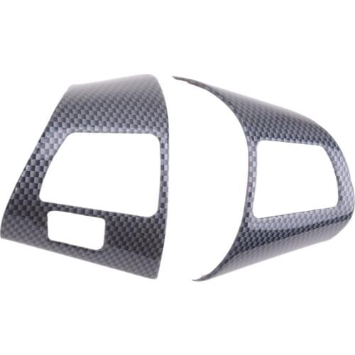 2Pcs/Set Car Steering Wheel Button Cover Trim Frame Carbon Fiber Style Fit For Toyota Corolla 2007 2008 2009 2010 2011 2012 2013