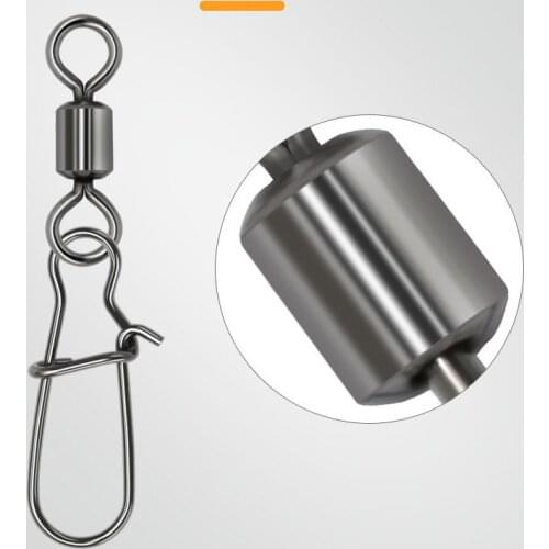 20pcs Pike Fishing Accessories Connector Pin Bearing Rolling Swivel StainlessSteel Snap Fishhook Lure Swivels Tackle fishingtool