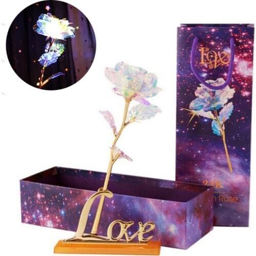 24K Foil Plated Rose Gold Rose Wedding Party Favors Valentines Day Gift Christmas Gift Lover Rose Artificial for Dropshipping