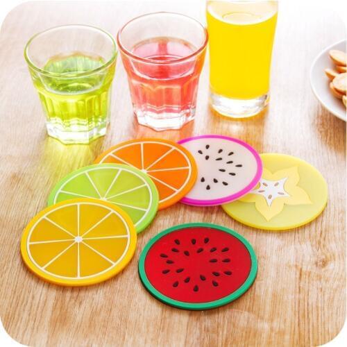 6 pcs Fresh fruit coaster Novelty placement for mugs cup Table decoration Stationery Office accessories School supplies A5187