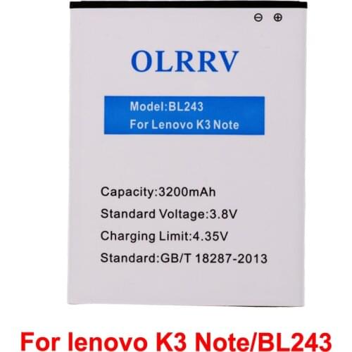 BL243 Battery For lenovo Lemon K3 Note K50-T5 A7000 A5500 A5600 A7600 Batterie Bateria Batterij 3200mAh