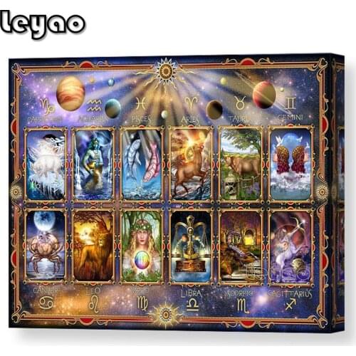 Full Square round Diamond Painting Greek mythology 5D DIY Diamond Embroidery Mosaic Twelve constellations Decorations Home New
