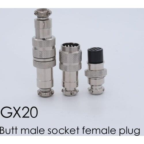 Butting Aviation Plug GX20 Docking Connector Butt Male Socket Female Plugs 2 3 4 5 6 7 8 9 10 12 Pins