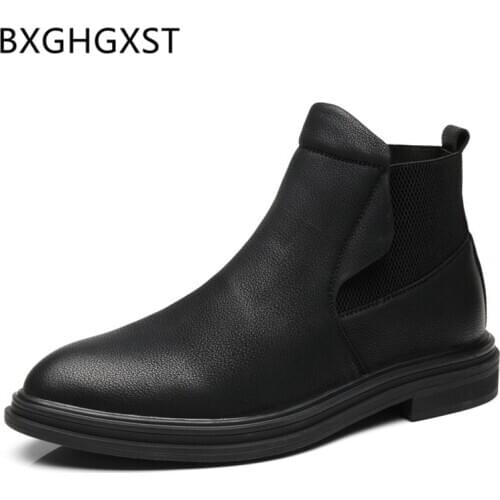Chelsea Boots Men Ankle Boots Italian Designer Shoes Genuine Leather Shoes Men Motorcycle Boots Men Casual Shoes Botas Hombre