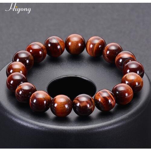 Fashion Red Tiger Eye Bracelet for Men Women Natural Stone Bracelet Tiger Eye Beads Buddha Braclets Yoga Jewelry 6/8/10/12MM