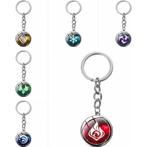 Anime Genshin Impact Gods Eye Original God Keychain Secondary Element Pendant Keychain Hanging