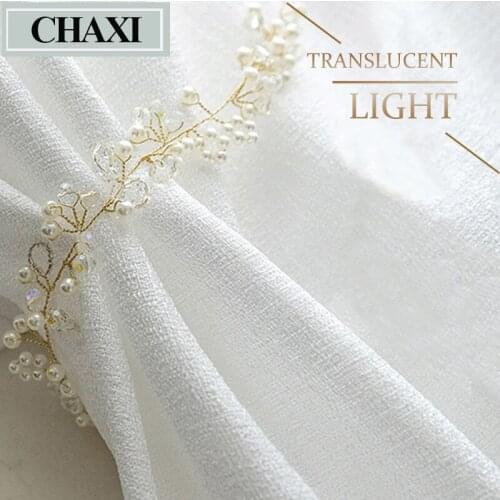 CHAXI Luxurious Modern Modern Heavy Sheer Curtains for Living Room Bedroom Half Transparent Tulle Window Drapes Voiles Curtain