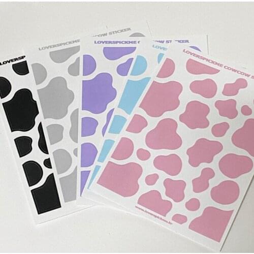 Black and white color milk pattern stickers ins wind hand account phone case computer diy decoration material small stickers