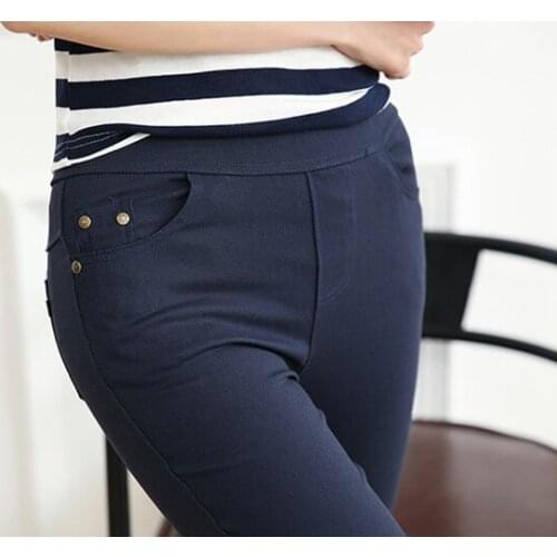 Artfeel 2018 Hot sales Button Pocket Women Leggings Slim High lasticity Solid ninth pants Wearable pants Large size M-5XL