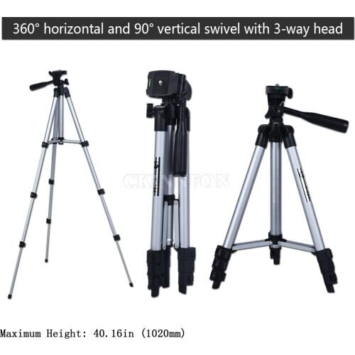 DHL 50PCS 40 Inch Camera Tripod Compact Stand for DSLR Canon Nikon Sony Cameras (Color: Silver)