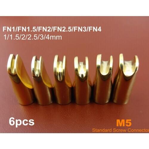 6pcs FN Type Leather Craft Electric Edge Crease Edging Creasing Machine Soldering Iron Replace Head Tip Tool M5 Screw Connecter