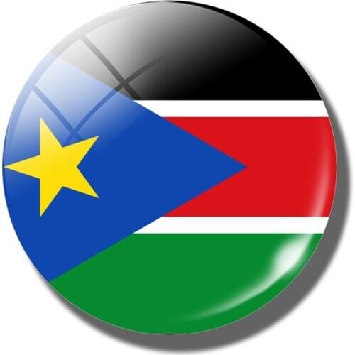 The Republic of South Sudan Flag Handmade Glass Cabochon Crystal Souvenirs Magnet for Fridge Decor Magnetic Refrigerator Sticker