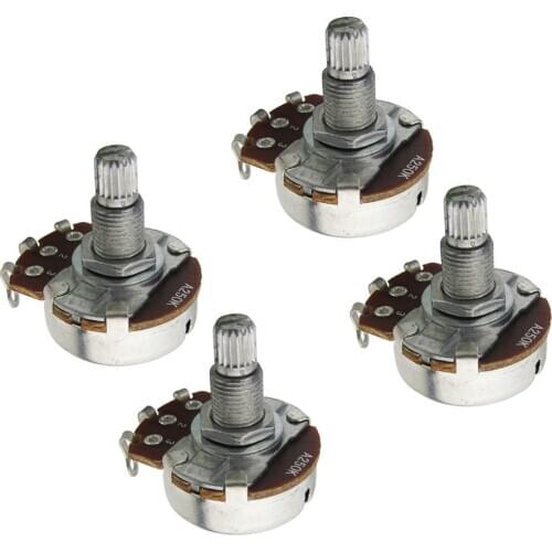 NEW 4pcs Full Size Guitar Potentiometers Pots A250K/ B250K/ A500K /B500K Long Split Shaft 18mm for Guitar Parts & Accessories