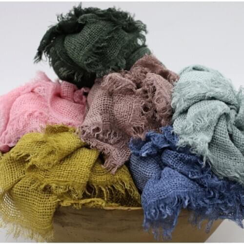 Seersucker Cotton Stretch Fold Wrap For Newborn Photography Props Baby Girl Photo Shoot Accessories Fotografia Photoshoot