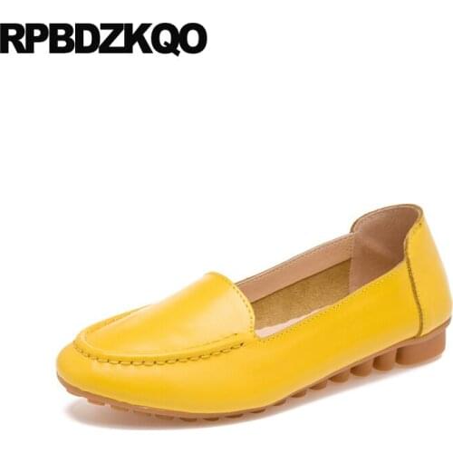 Chinese Large Size Shallow Women Ladies Round Toe 10 Slip On Yellow Cheap Shoes China Breathable Flats Spring Autumn 11 2021
