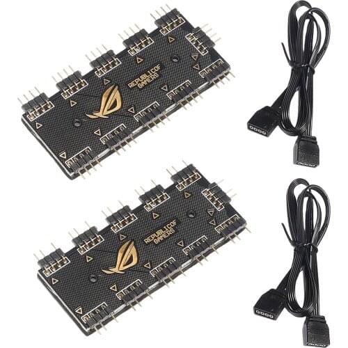 Computer Fan RGB Hub Computer 10-Channel PC/MOD RGB Fan Extension Cable ,HUB Splitter Extension Socket ,for PC Desktop Computer