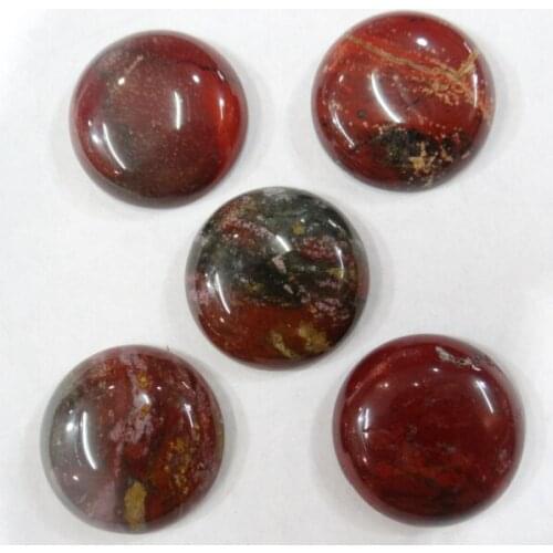 Wholesale 20pcs natural stone round 25mm cabochons no hole red jaspers beads for DIY Jewelry making clothes ring accessories