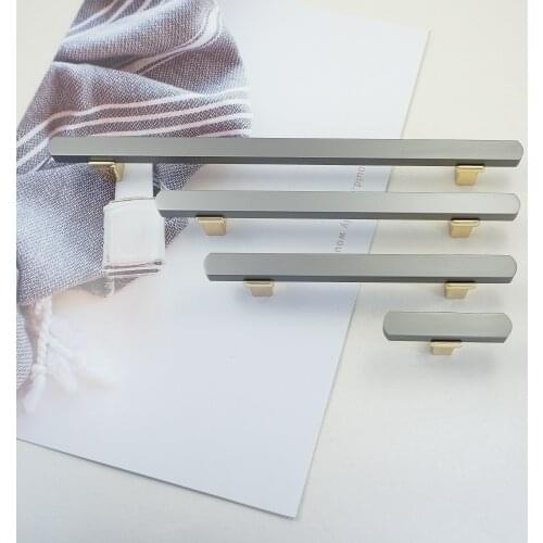 MFYS 3.78'' 5'' Simple Furniture Handles Gray Cabinet Pulls European Handle for Drawer Dresser Wardrobe Home Decor Knob Hardware