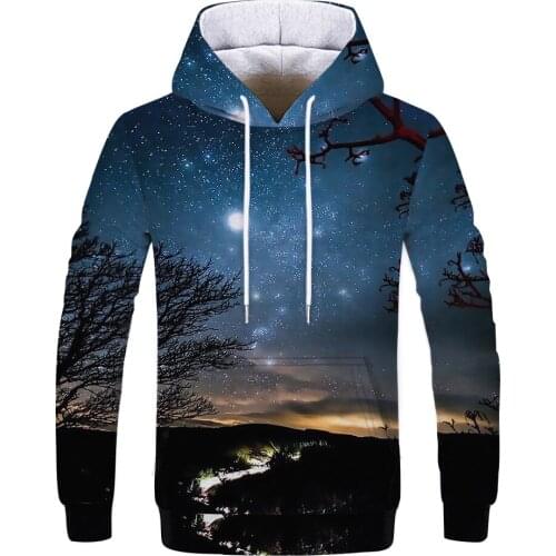 Hot Fashion Men/Women 3D Sweatshirts Print Flashing starry sky Galaxy Hooded Hoodies Unisex pullover Tops Wholesale and retail