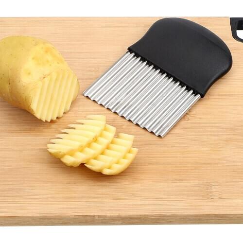 Stainless Steel Banana Fruits Potato Slicing Knife Chopper Potato Wavy Edged Peeler Cutter French Fry Vegetable Cutter