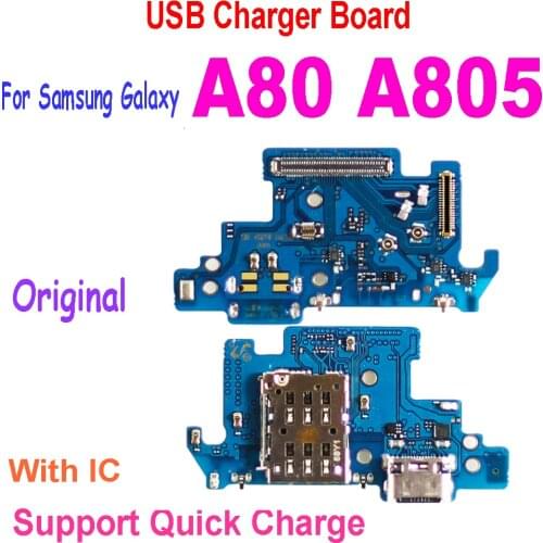 Original Charging Port For Samsung Galaxy A80 A805 A805F A805 A805F/DS USB Charge Dock Connector Board Parts Charging Flex Cable
