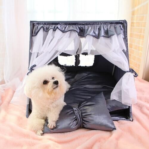 Pet Tent Cave Bed for Cats/Small Dogs - Triangle Cat Tent/Kitten Bed/Cat Hut with Removable Washable Cushioned Pillow