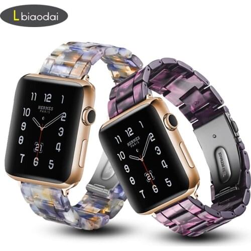 Resin strap For Apple watch band 44 mm 40mm iwatch band 42mm 38mm stainless steel buckle Watchband bracelet Apple watch 5 4 3 21