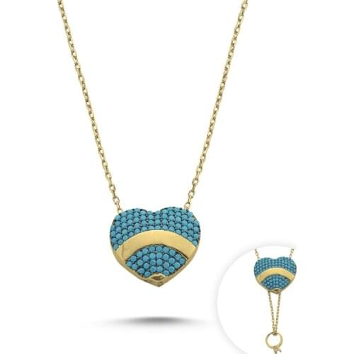 Silverlina Silver Inside Heart Hidden Zircon Cubic Zirconia Solitaire Pendant