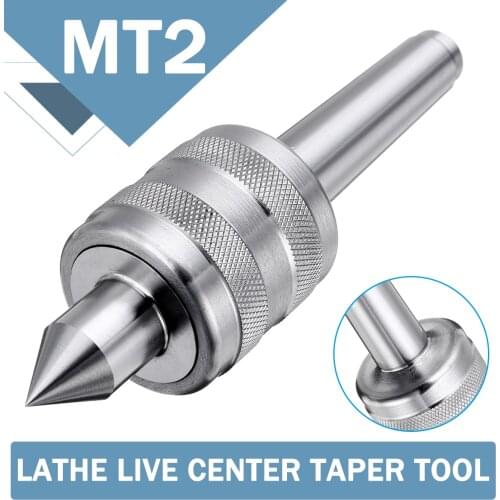 New Accuracy Steel Silver MT2 0.001 Lathe Live Center Taper Tool Live Revolving Milling Center Taper Machine Accessories