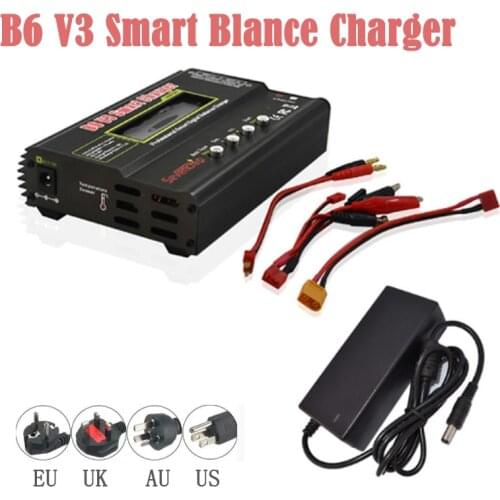 80W imax B6 V3 Smart Digital Balance Charger with 15V 6A adapte For RC Helicopter NiMH NiCD LiHV NiCd PB Li-ion Battery Charger