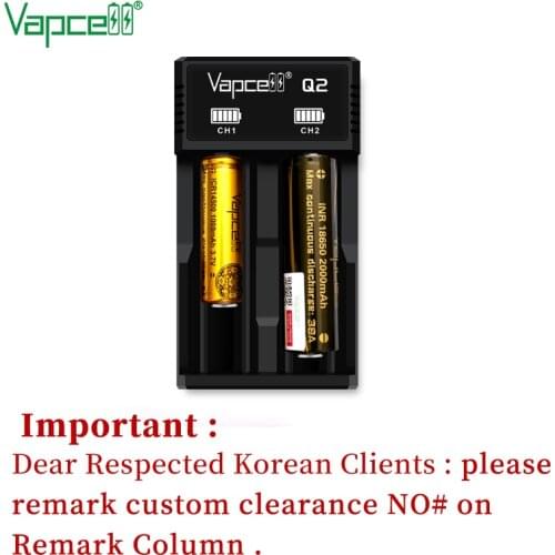 Vapcell Q2 charger simple Smart 2 Slot 1A Micro USB power LED indicator for Li-ion battery 21700 18650 18350 20700 charger