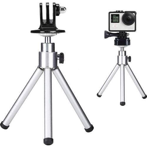 Mayitr 1pc Silver Universal Mini Tripod Portable Travel Flexible Leg Tripod Stand for GoPro Hero Camera