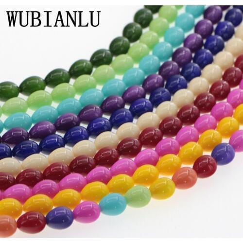 WUBIANLU New 25 Color Water Drop Glass Beads For Jewelry Making In Beads Accessories DIY Necklace Bracelet Simulated-Pearl Bead